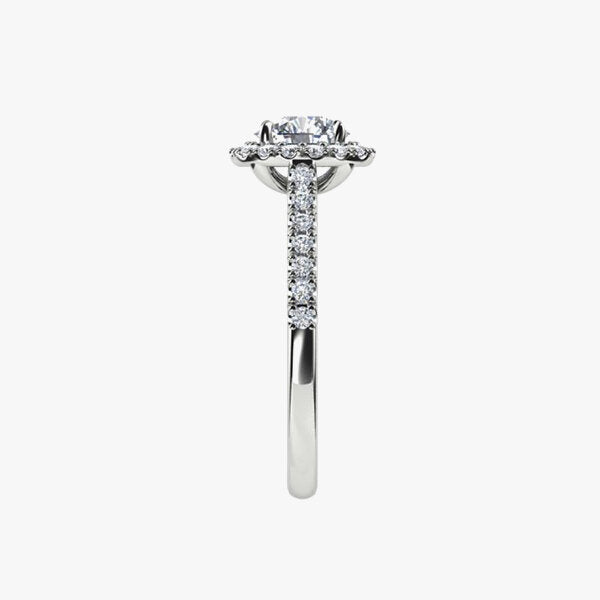 18ct 0.88ct Aurora®-Cut Diamond Halo Ring