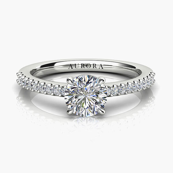 18ct 0.88ct Aurora®-Cut Diamond Accent Solitaire