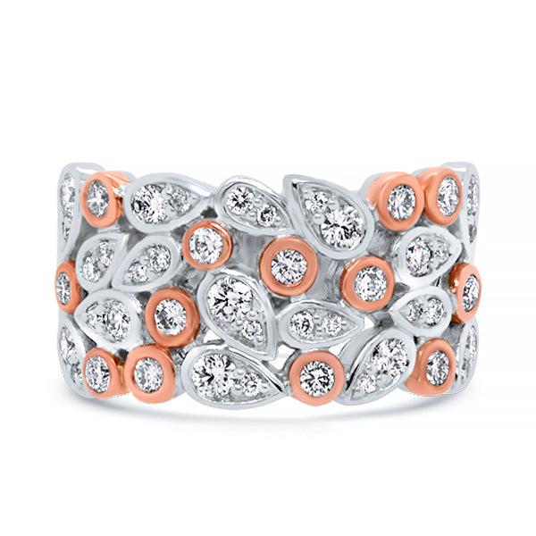 9ct One Carat 4-Row Diamond Dress Band
