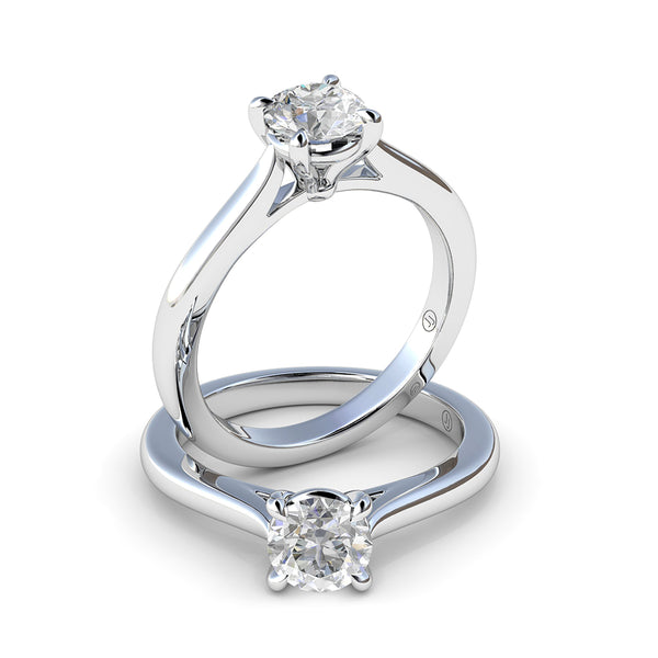 Paris Four Claw Diamond Solitaire Engagement Ring