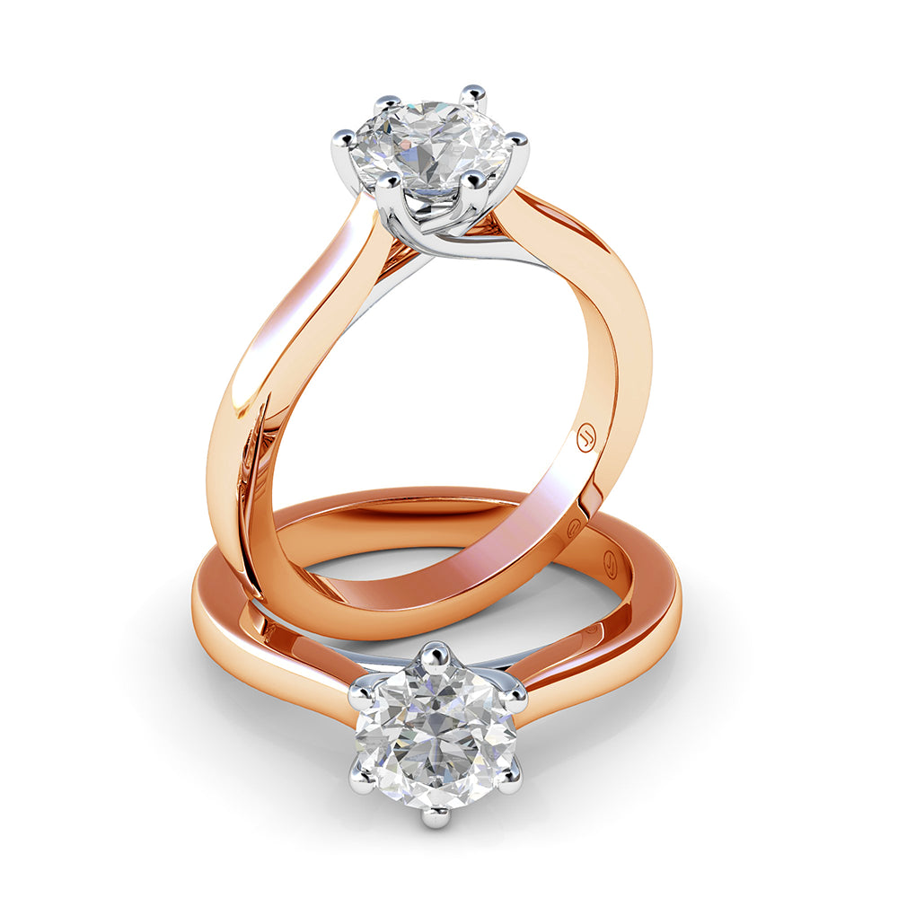 Stephanie Six Claw Diamond Solitaire Engagement Ring