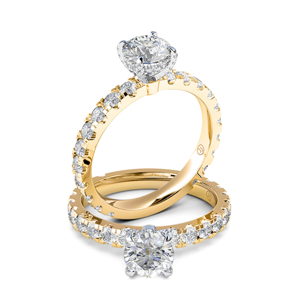 Sydney Four Claw Diamond Accented Solitaire Engagement Ring