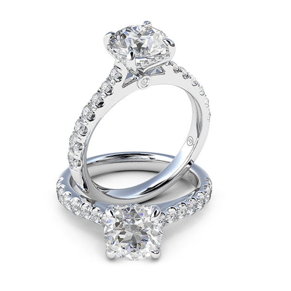 Kate Four Claw Diamond Accented Solitaire Engagement Ring
