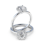 Ariana Four Claw Diamond Halo Engagement Ring