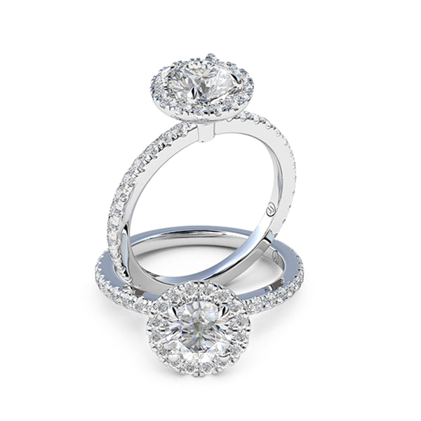 Alyse Four Claw Diamond Halo Engagement Ring