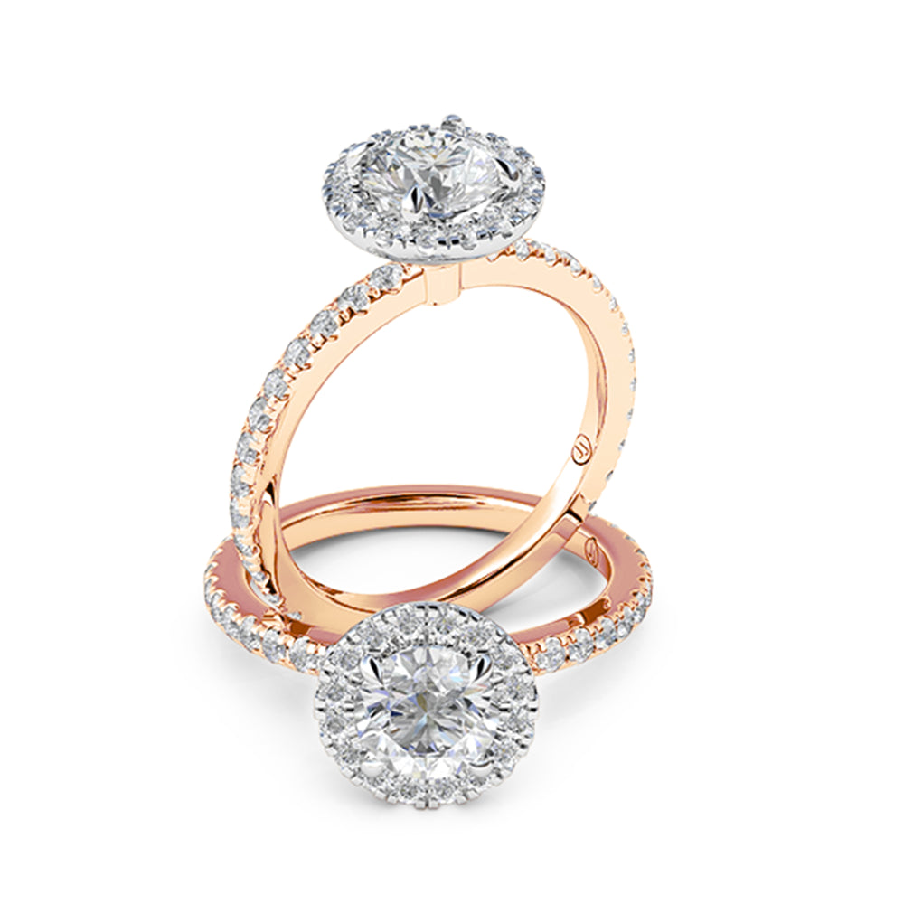 Alyse Four Claw Diamond Halo Engagement Ring
