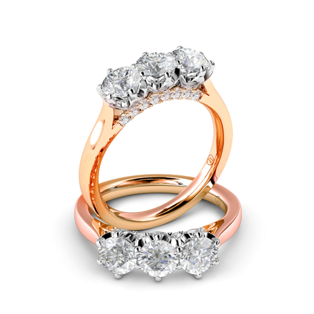 Amira Six Claw Diamond Trilogy Engagement Ring
