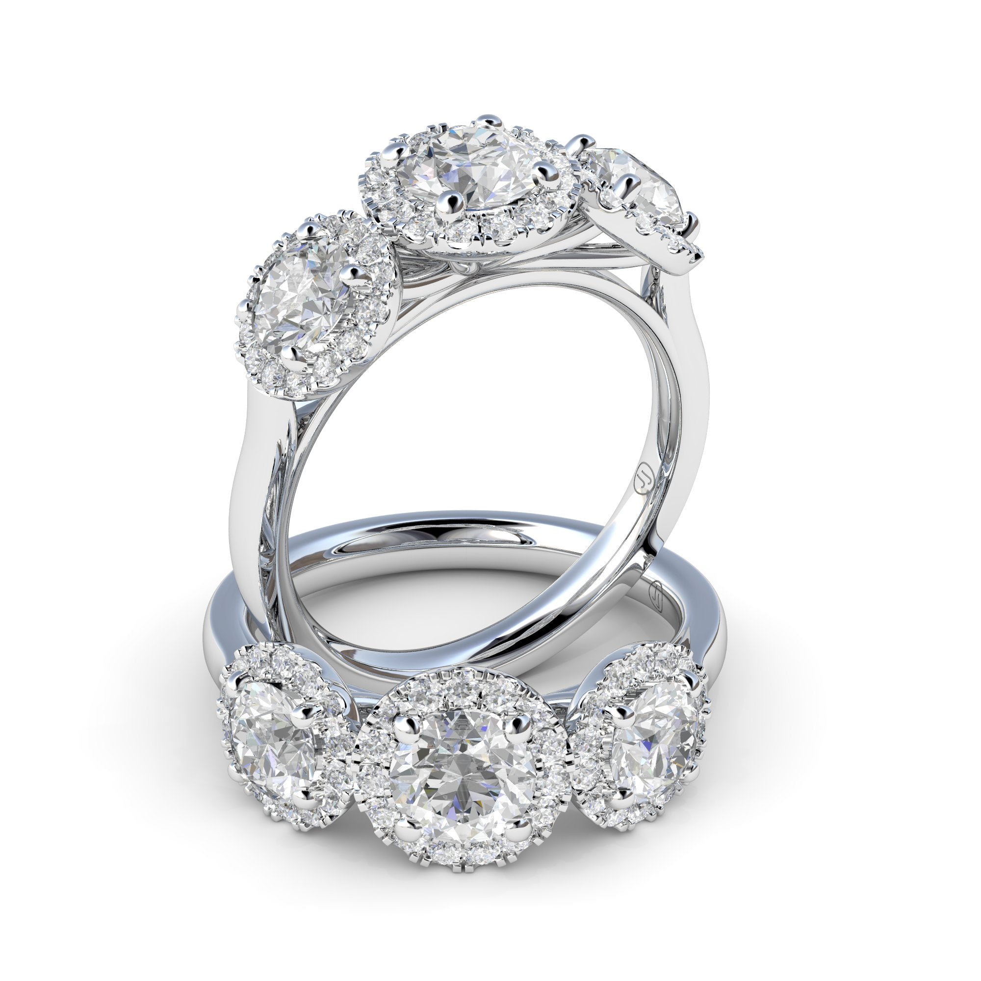 Lauren Diamond Halo Trilogy Engagement Ring