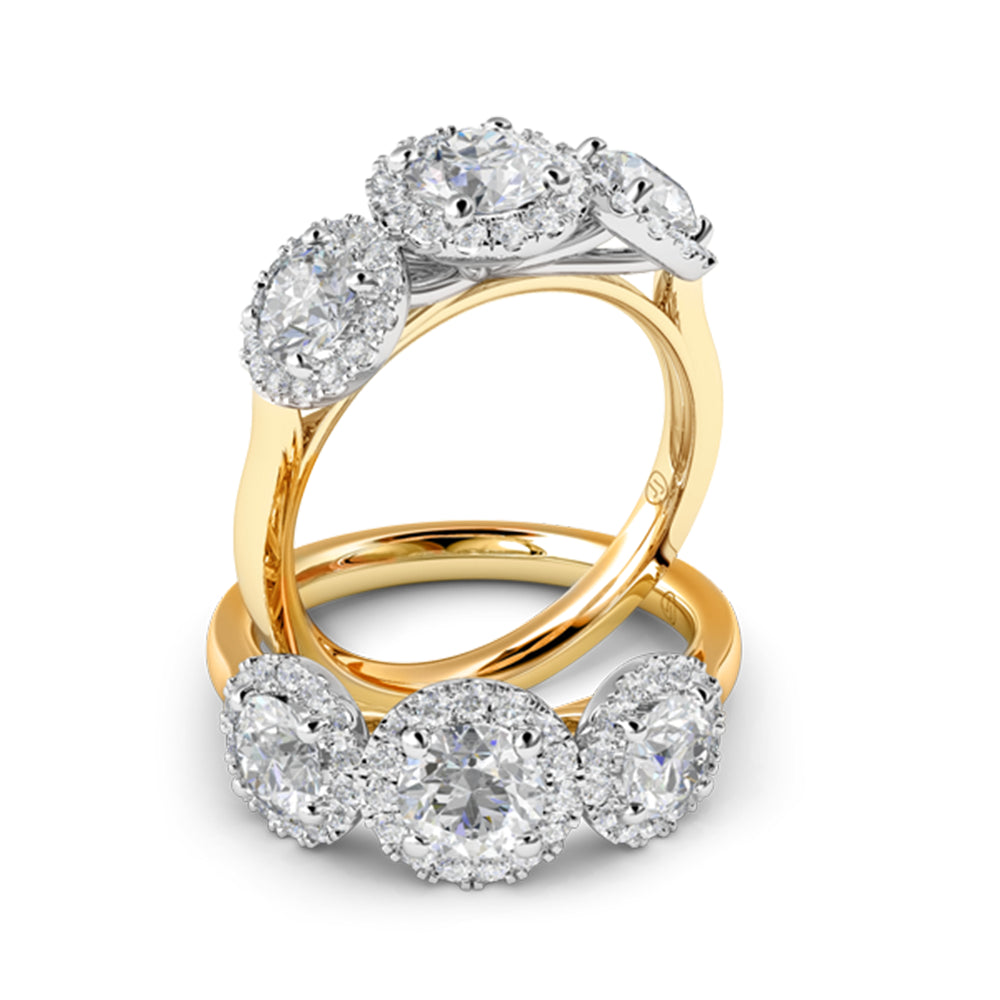 Lauren Diamond Halo Trilogy Engagement Ring