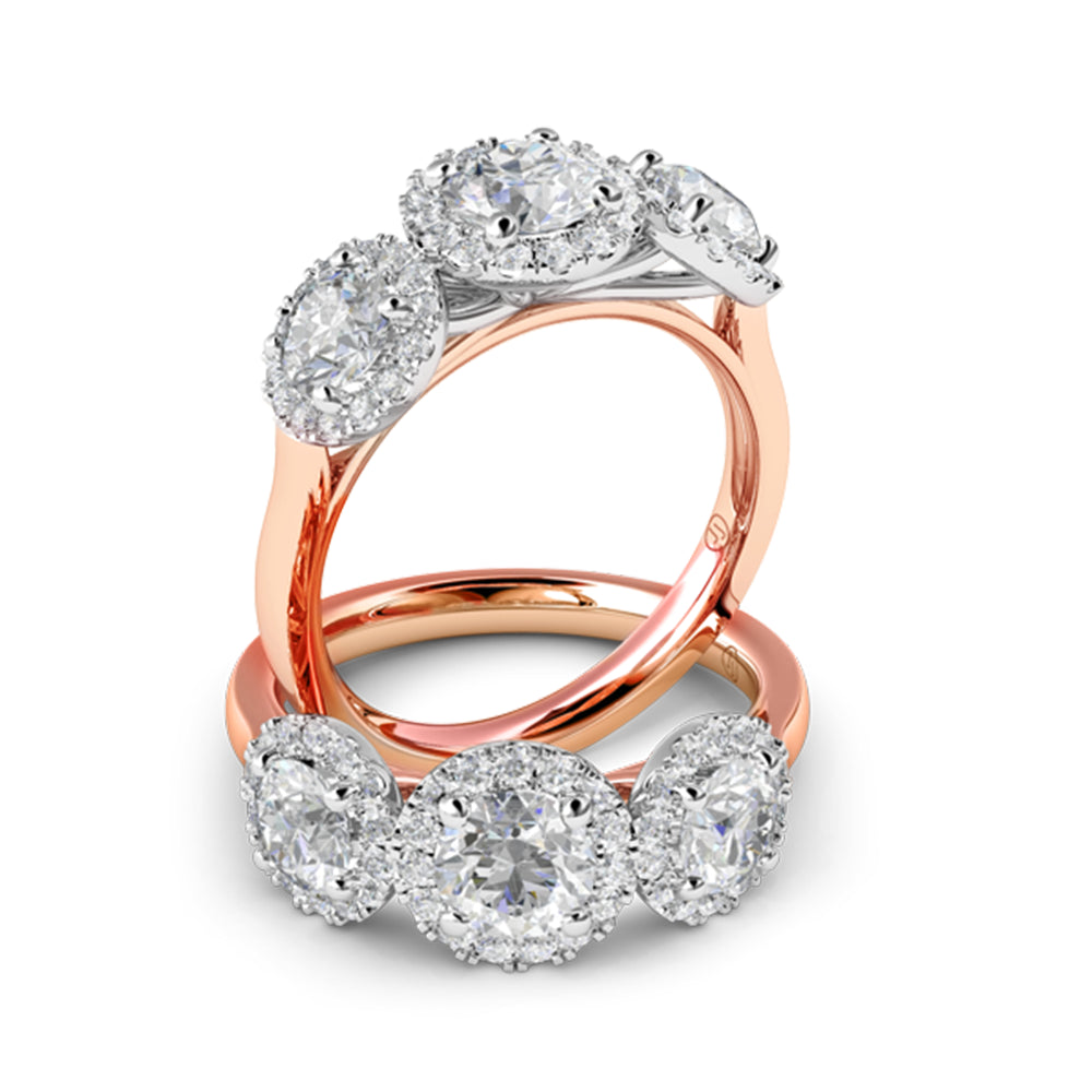Lauren Diamond Halo Trilogy Engagement Ring