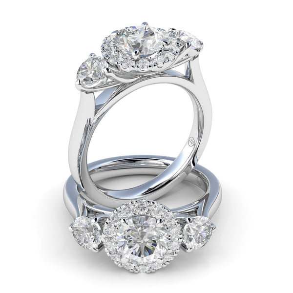 Miya Diamond Halo Trilogy Engagement Ring