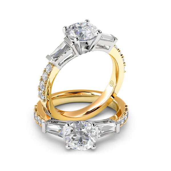 Victoria Baguette Diamond Trilogy Engagement Ring