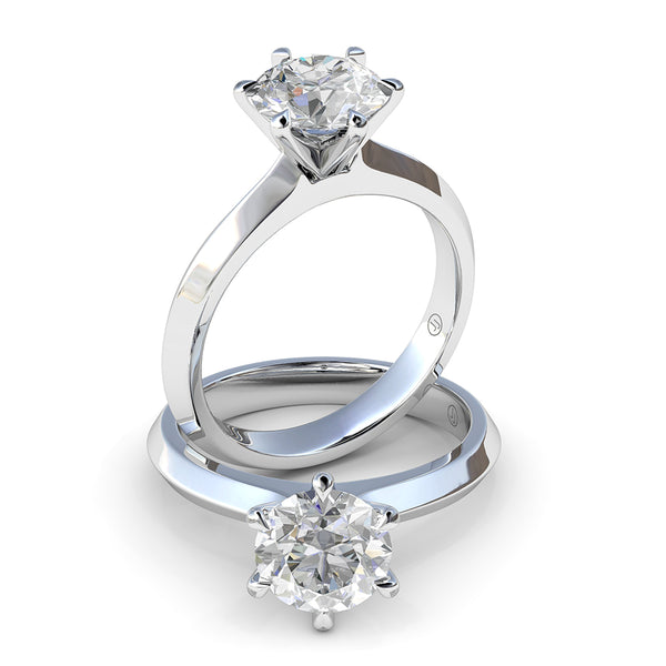 Audrey Six Claw Diamond Solitaire Engagement Ring