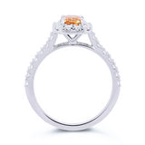 18ct Natural Orange Sapphire & Diamond Ring