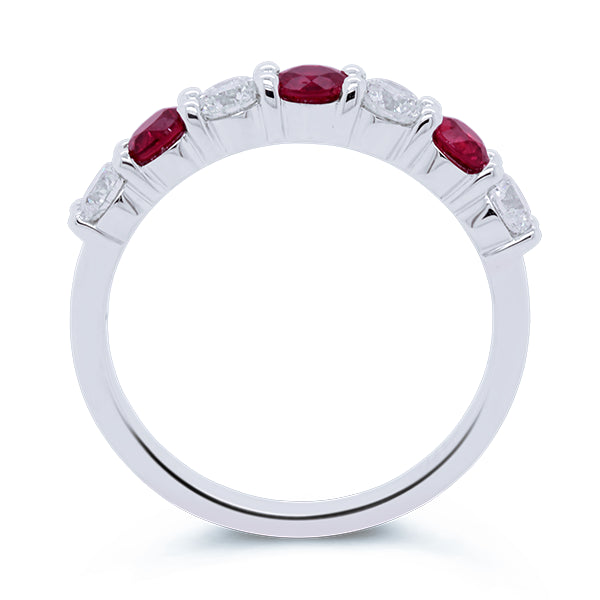 18ct Natural Ruby & Diamond Band