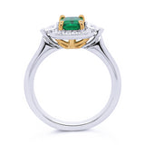 18ct Natural Columbian Emerald & Diamond Ring