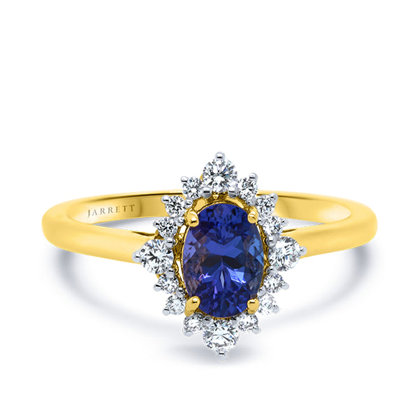 9ct Oval Tanzanite & Diamond Ring