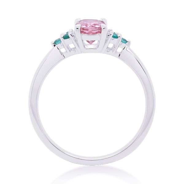 Natural Morganite & Paraiba Tourmaline Ring in 18ct Gold