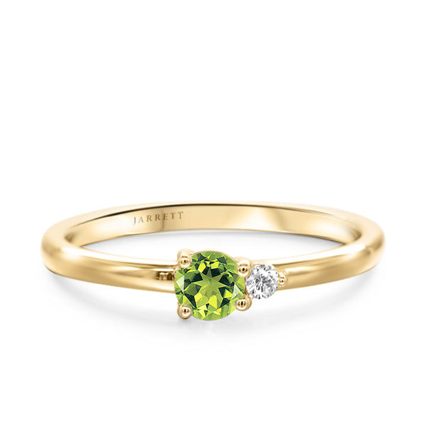 Peridot and Diamond Duo Ring in 9ct Gold