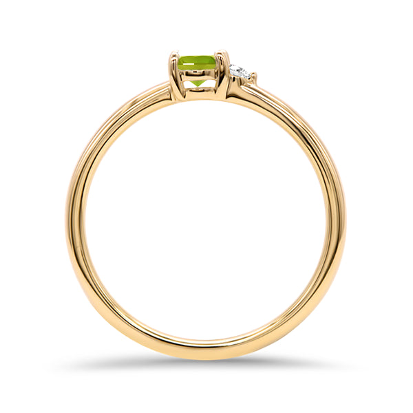 Peridot and Diamond Duo Ring in 9ct Gold