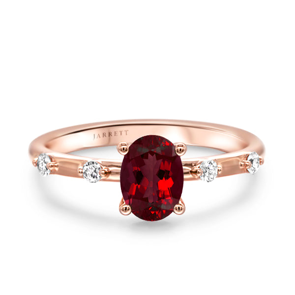 Garnet and Diamond Embers Ring in 9ct Gold