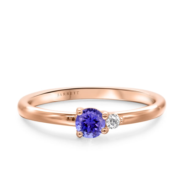 Tanzanite and Diamond Duo Ring in 9ct Gold