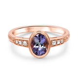 Vintage-Inspired Mermaid Tanzanite and Diamond Ring in 14ct Gold