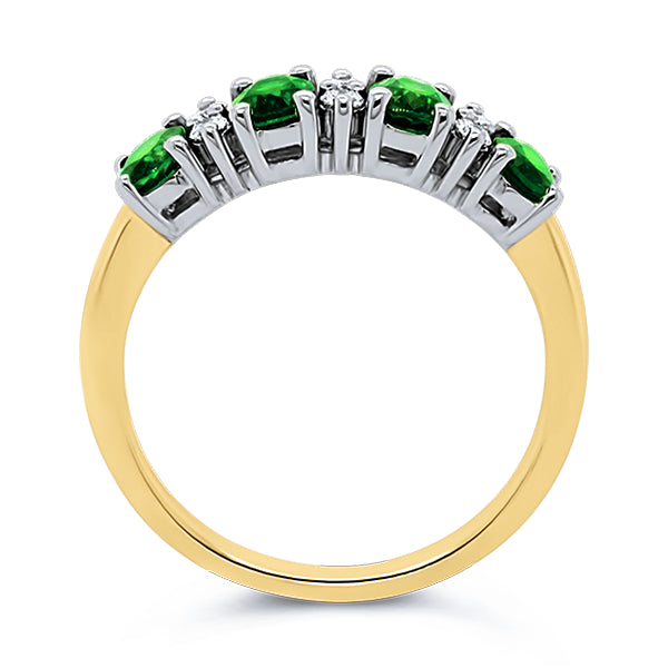 18ct Natural Tsavorite Garnet & Diamond Ring