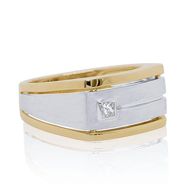 9ct Diamond-Set Rectangular Signet Ring