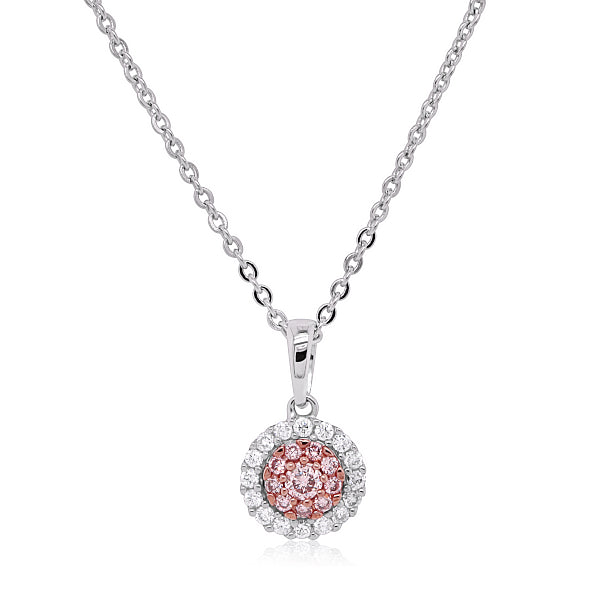 9ct Natural Pink & White Diamond Pendant