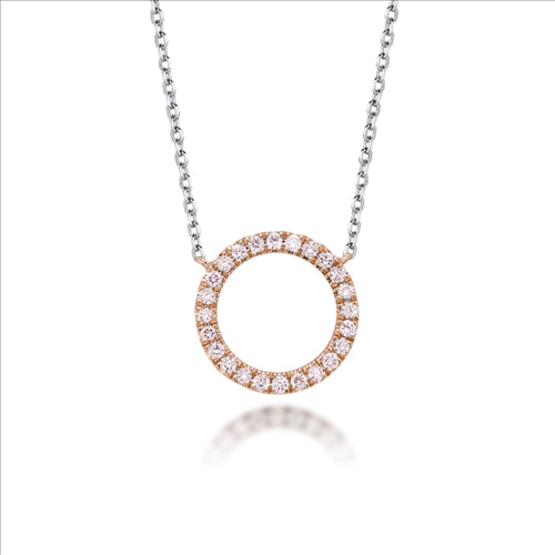 BLUSH Sunday Argyle Pink & White Diamond Necklace