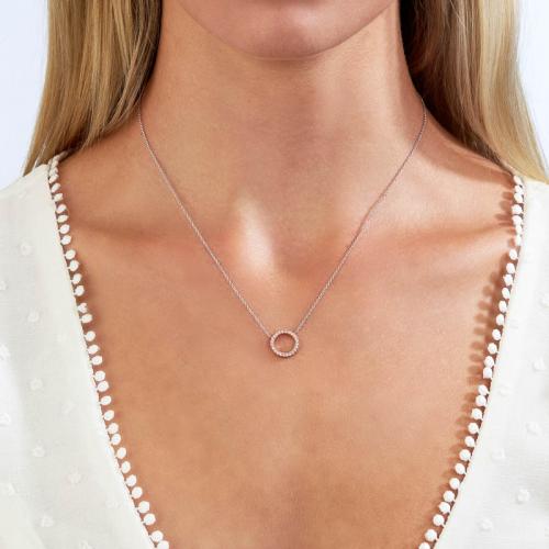 BLUSH Sunday Argyle Pink & White Diamond Necklace
