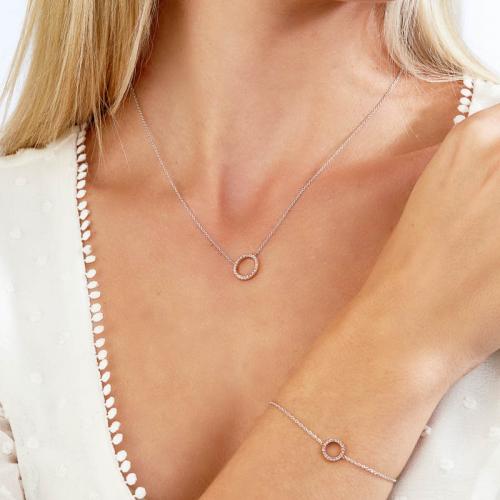 BLUSH Sunday Argyle Pink & White Diamond Necklace