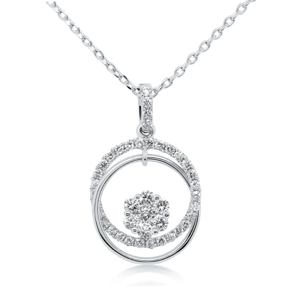 Diamond Interlocking Circles Pendant in 18ct Gold