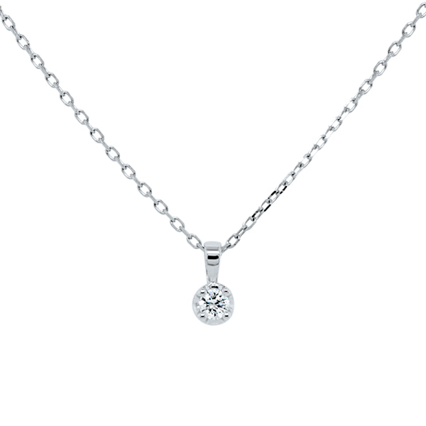 9ct 0.10ct Diamond Solitaire Pendant