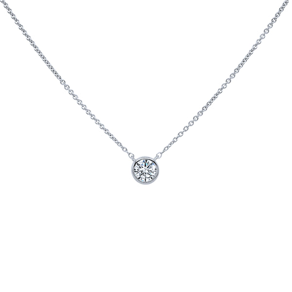 9ct 0.10ct Diamond Bezel Solitaire Necklace
