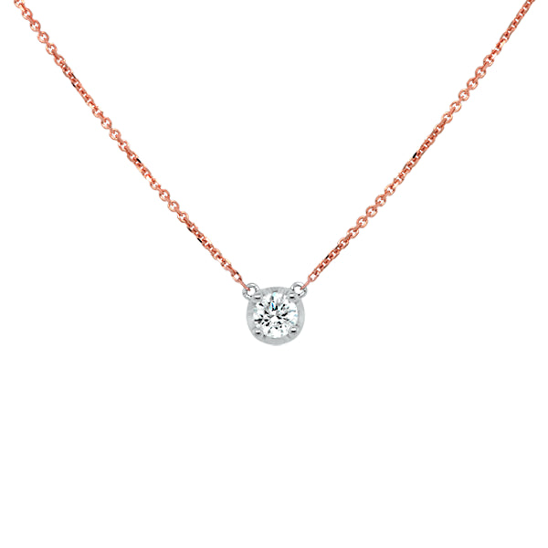 9ct 0.20ct Classic Diamond Solitaire Necklace.