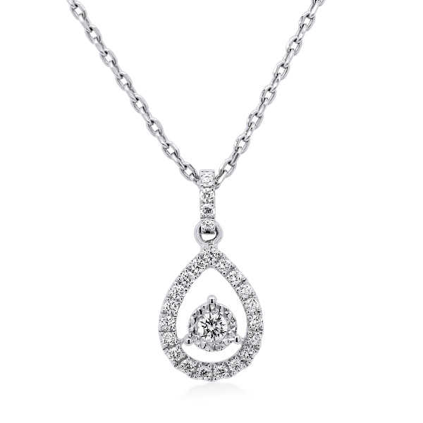 18ct Diamond Drop-Shape Pendant
