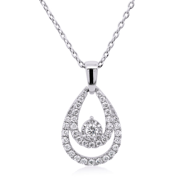 18ct Double-Drop Diamond Pendant