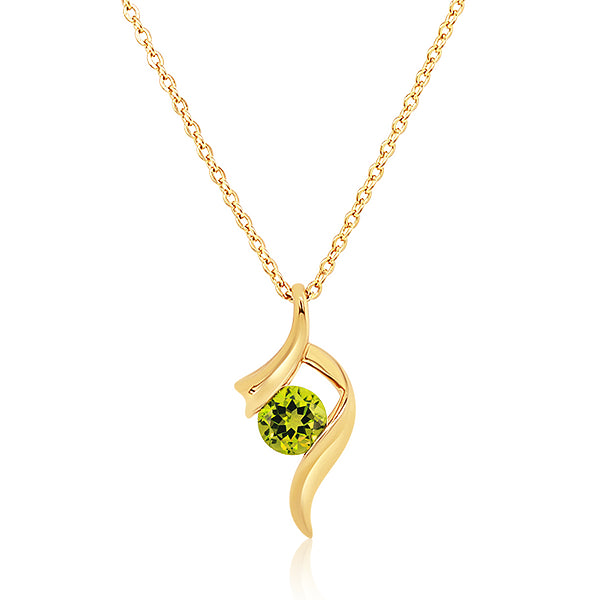9ct Peridot Ribbon Pendant