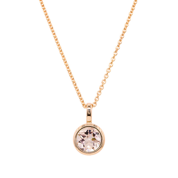 Morganite Solo Pendant in 9ct Gold