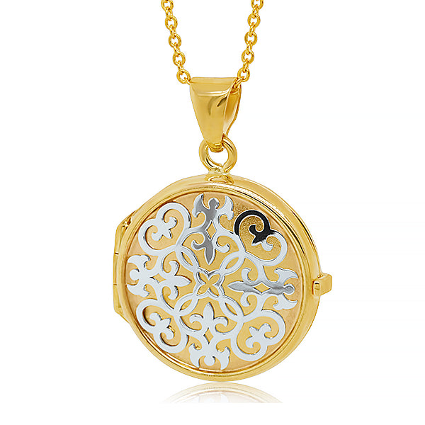 9ct Yellow & White Gold Round Locket