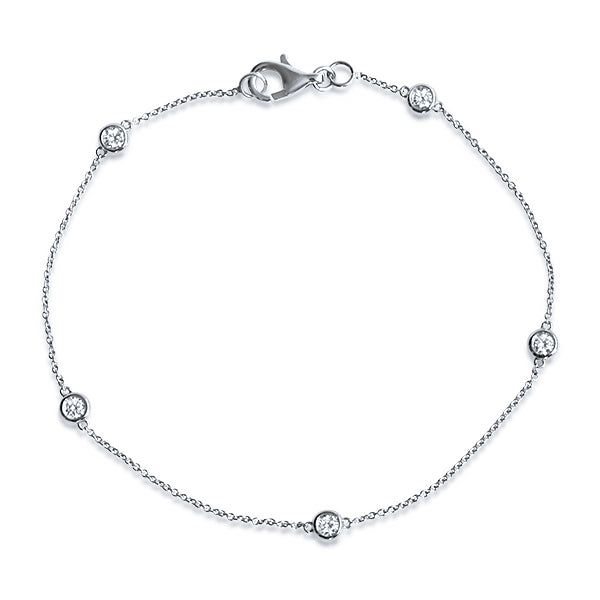 9ct 0.25ct Diamond Five-Station Bracelet