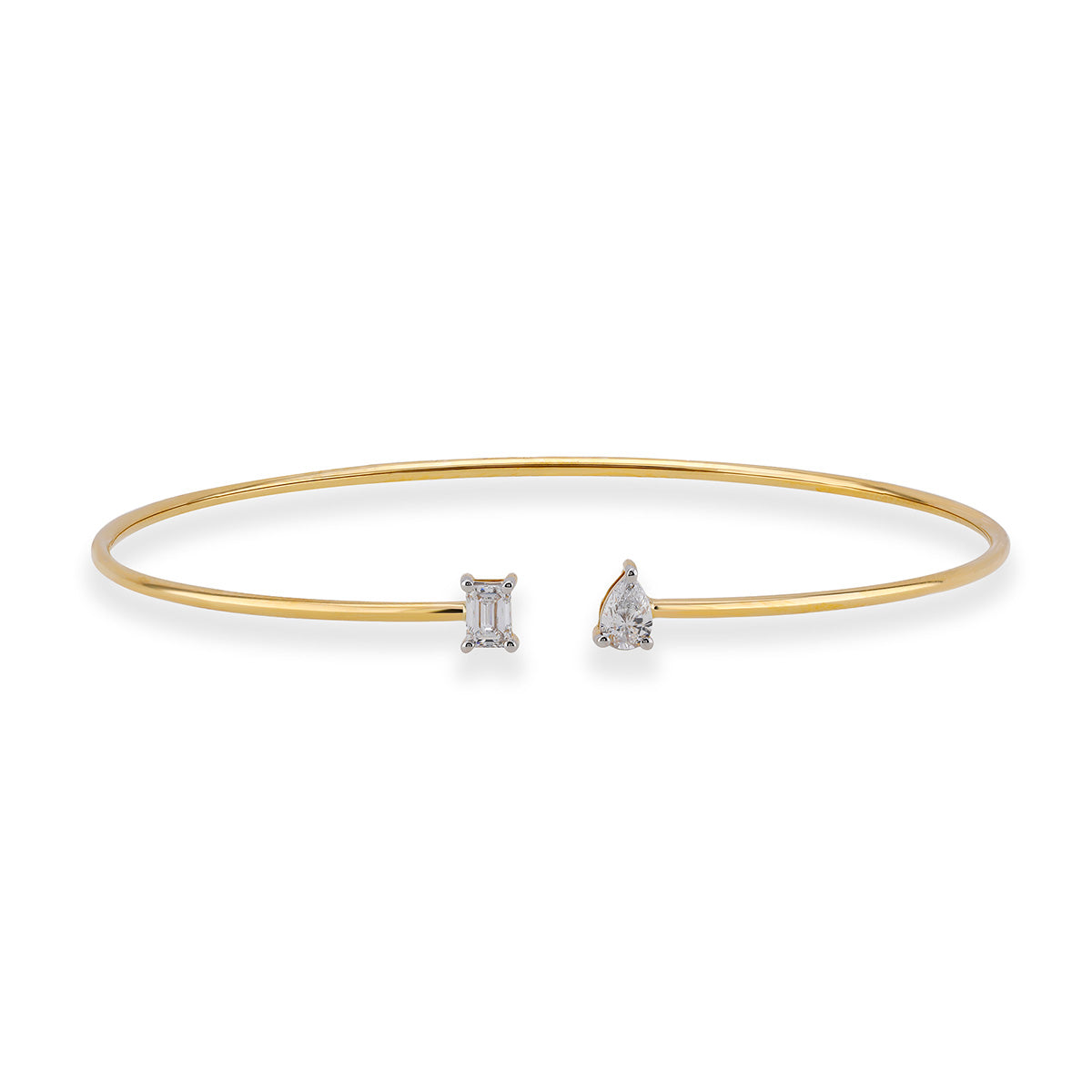 Lab-Grown Diamond Toi et Moi Flexx Bangle in 10ct Gold