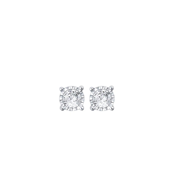 9ct 0.15ct Diamond Solitaire Stud Earrings