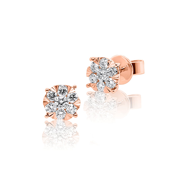 9ct 0.40ct Diamond Cluster Stud Earrings