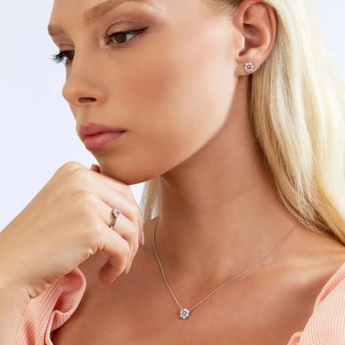 Kimberley Petite Peony Argyle Pink & White Diamond Earrings