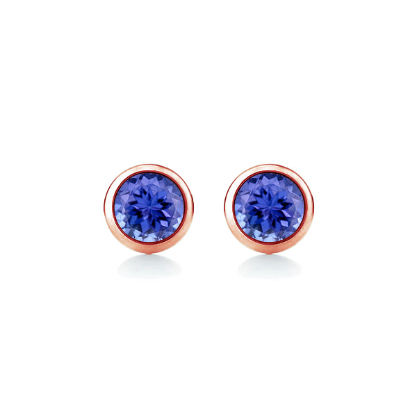 Tanzanite Solo Earrings in 9ct Rose Gold