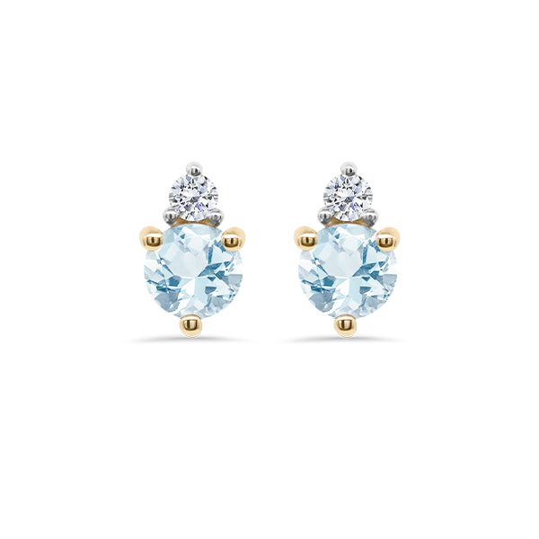 Aquamarine and diamond hot sale stud earrings