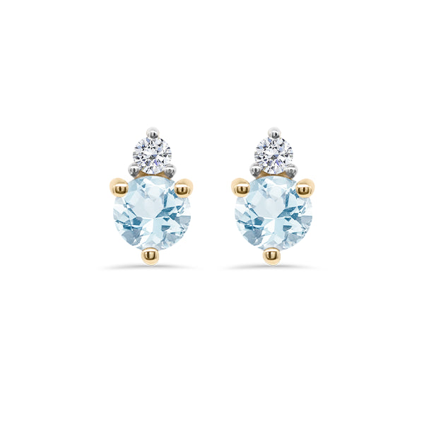 Aquamarine and Diamond Duo Earrings in 9ct Gold